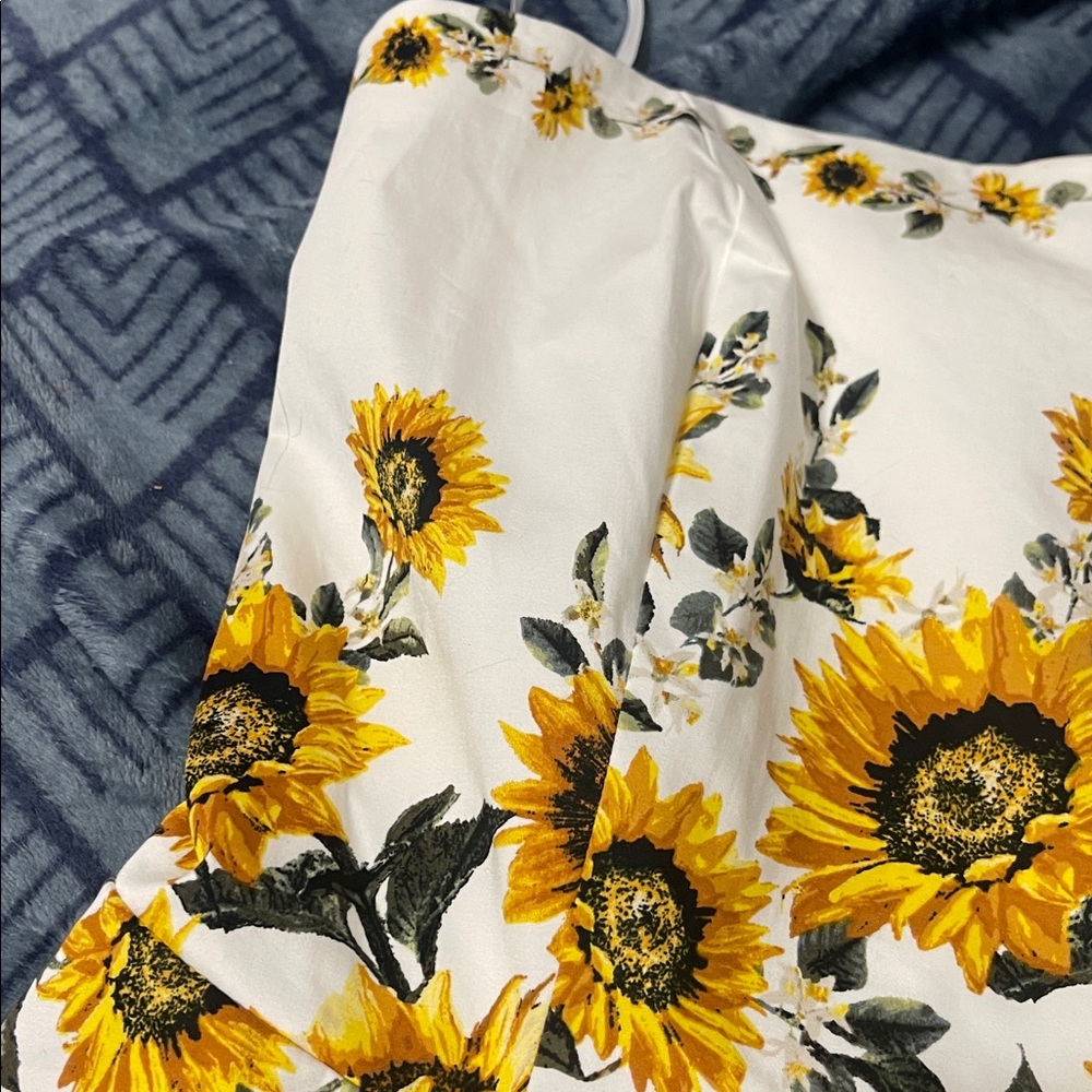 NWT White House Black Market Sunflower Print Strapless Top - Picture 7 of 11